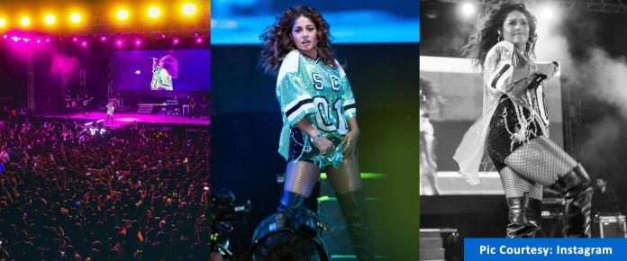Fan tosses bottle at Sunidhi Chauhan during her show, her response wins the internet